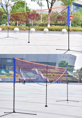 CWCQGH Badminton-Netzständer, tragbarer Badminton-Trainingsnetzrahmen, 6 m/20 Fuß Volleyball-Tennisständer mit Tragetasche, Pickleball-/Tennisballspiel für Court Beach Driveway