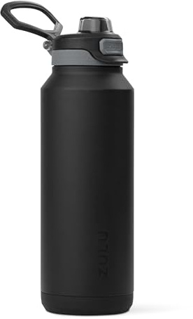 ZULU Powerfill Pro 40oz Stainless Steel Water Bottle with Quick Fill Lid, Triple Walled Vacuum Insulated Metal, Leak Proof Locking Lid, Sip and Chug, Reusable BPA Free, Black