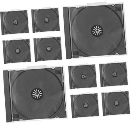 Cabilock Custodia Trasparente Per Cd e Dvd in Plastica Resistente, Scatola Porta Cd Singola Per Protezione e Organizzazione, Set Da 10 Pezzi Per Casa e Ufficio