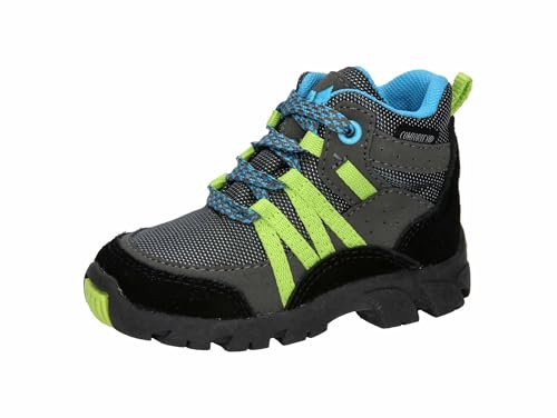 Lico Moritz Tex Chaussures d'apprentissage de la Marche, Unisexes, pour Enfant, Gris/Bleu/Citron, Taille 26 EU, Gris, Bleu, Citron, 26 EU