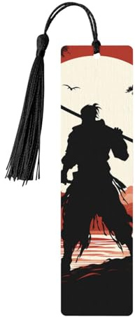 Lesezeichen aus Holz für Buchliebhaber, Samurai-Lesezeichen mit Quasten, Handwerk, Holz, Lesezeichen, Etikett, Holz, Lesezeichen, Lesezeichen, Ornamente, Geschenk für Frauen und Männer
