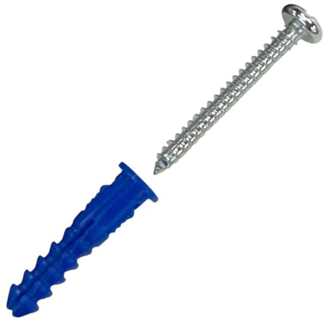 50x Expansion Wall Anchors with 50x Screws Set for 1/4in Drill Hole Installation #10-#12 x 1-1/4 in