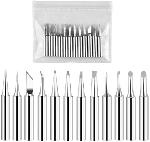 Kit de 12 pannes à souder de rechange 900M-T-I, outil pour station de soudage 900M, pannes de fer à souder, pannes de rechange pour stations de soudage, Compatible avec Hakko, Yihua et autres