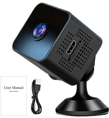 Small Wireless Camera | 4K HD Wireless Camera for Indoor Security - Rechargeable Tiny Nanny Cam with Night Vision Recorder Security Accessories for Balcony Garage Garden Car Indoor