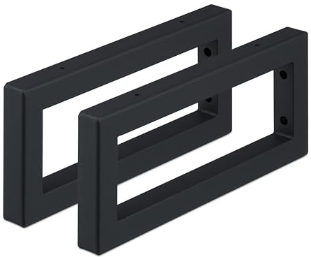 Relaxdays Reggimensola da Muro, 2 Staffe per Mensole Parete, 35 cm, Supporti Rettangolari per Scaffali, Acciaio, Nero | Supporto per mensola per lavabo e mensola da parete, mensola rettangolare