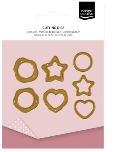 Vaessen Creative Stanzschablonen Papiersiegel - 7 Cutting Dies - Ø 2,5 cm - Weihnachten Bastelzubehör für Karten Basteln, Scrapbooking & Journaling - für Stanz- und Prägemaschinen