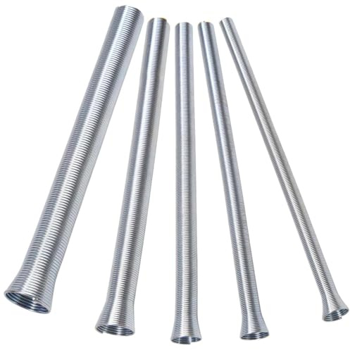 LEONTOOL 5 PCS Spring Tubing Benders Kit 1/4, 5/16, 3/8, 1/2 and 5/8 Tube Bender Set for Soft Copper, Brass, Aluminum and Thin Wall Steel Tubing Bender