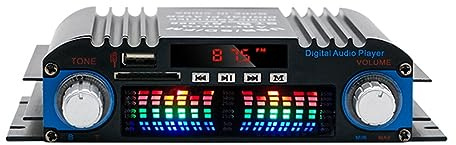 Asyduey Amplificatore Audio Bluetooth per Auto Ad Alta Potenza da 60 W A 4 Canali Mini Ricevitore Audio Stereo Hi-Fi Adatto per la Modifica 'Audio 'Auto Casa