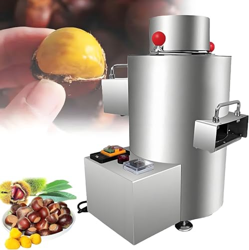 Hrxllb Sgusciatore Elettrico efficiente per Castagne, schiaccianoci, 220 V/12 V, sbucciatore per Castagne in Acciaio Inox, sbucciatore Automatico per Castagne Commerciale, 300 kg/h(220v/Plugin)