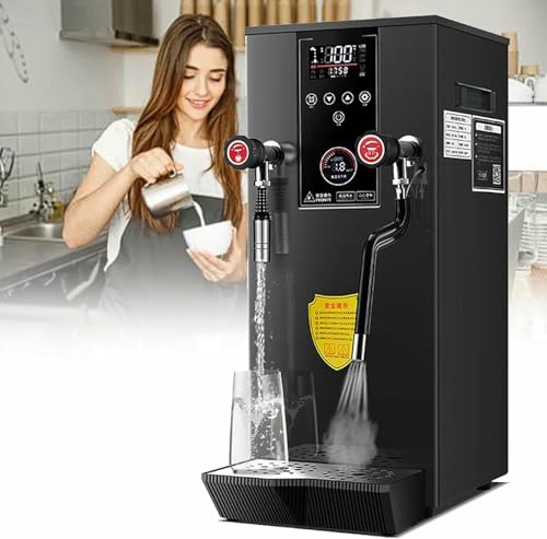 12L Commercial Milk Frothing Machine, Stainless Steel Steam Milk Foamer, Boiling Water Machine, for Coffee Shop,Cafeteria