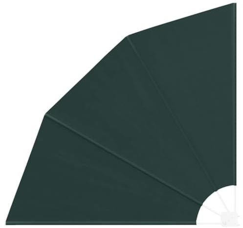 Brise-vue pour balcon - Vert foncé - 160 x 160 cm - En polyester et acier - En forme d'éventail - Protection solaire réglable - Pour l'extérieur, terrasses et jardins - Tissu d'ombrage pliable