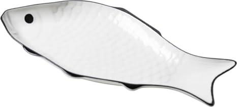 WATIIFUFU Ceramic Fish Steaming Holder Fish Storage Plate White Shape Smooth Surface Environmentally Friendly Serving Dish for Restaurant and Hotel Use