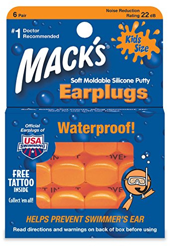 Macks Moldable Silicone Ear Plugs, Kids Size, 6 Pair 6 Count (Pack of 6)