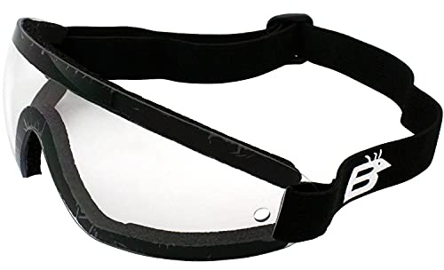 Birdz Eyewear Wing Sky Diving Goggles Black Frame w/Clear Lenses