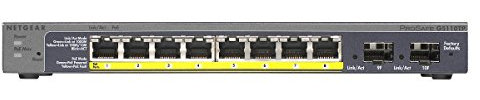 Netgear 8 port Gigabit PoE Smart Switch with 2 Gigabit Fiber SFP ports