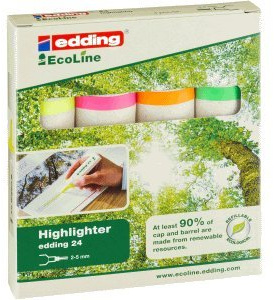 Edding Textmarker Highlighter 24 sortiert VE=4 Keilspitze