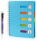 Kesote Notizbuch Register A5 Ringbuch Liniert Tagebuch Notizblock Spiralblock mit Stift in 6 Farbe (240 Seiten, Blau)