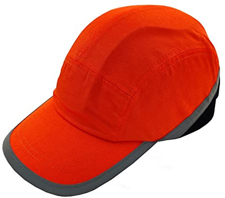 Orange Hi-Vis Bump Cap Baseball Style Safety Hard Hat Head Wear Bright Orange