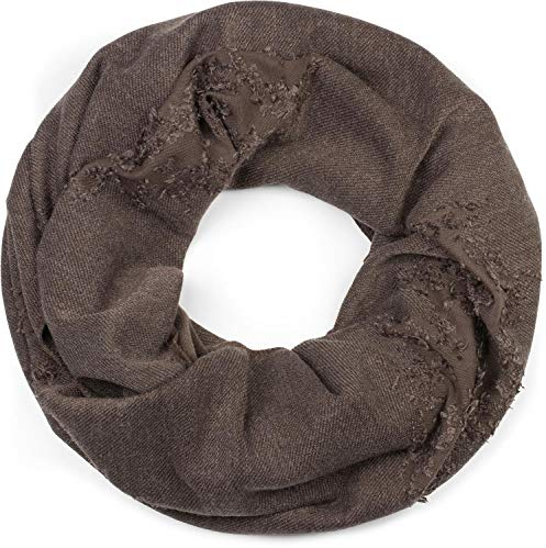 styleBREAKER Unisex Loop Schal Destroyed Look Vintage | Kratzfreier Schlauchschal, abgewetzte Struktur mit Rissen, 81x41 cm Maß, 2- bis 3-mal flexibel um den Hals wickelbar.