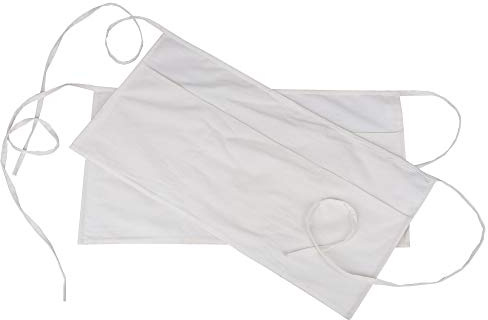 RAJRANG Taille Schürze Weiß 2 Stück 61 x 30 cm Kellner Kurze Schürzen aus Reiner Baumwolle mit 3 Taschen für Koch Kochen Küche Schürze Herren und Damen
