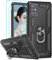 LeYi - Carcasa para Samsung Galaxy A51 4G con [2 Piezas] Cristal Templado Anillo Soporte, Doble Capa Reforzada Defensa Parachoques TPU Silicona antigolpes Armadura protección Funda Samsung A51 Negro