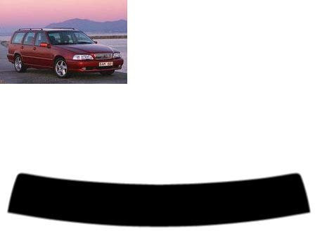 Tintcom.com Sonnenblendstreifen für-Volvo V70 5-Türen Kombi 1997-2000 Passgenaue Tönungsfolie (05% Tiefschwarz)