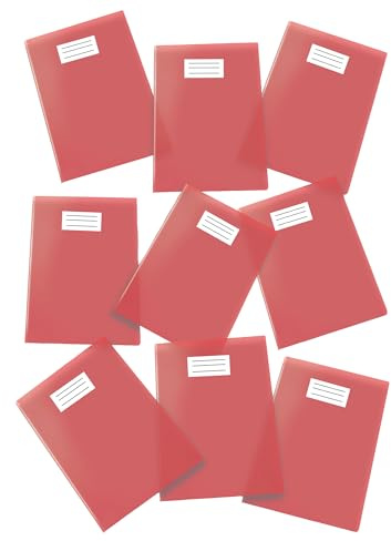 Pigna, Transparente farbige PVC-Notizbuchhülle, Notizbuchschutz, Format A4, 210 Micron, mit Klappen und Ecktasche, Farbe Rot, 25 Stück