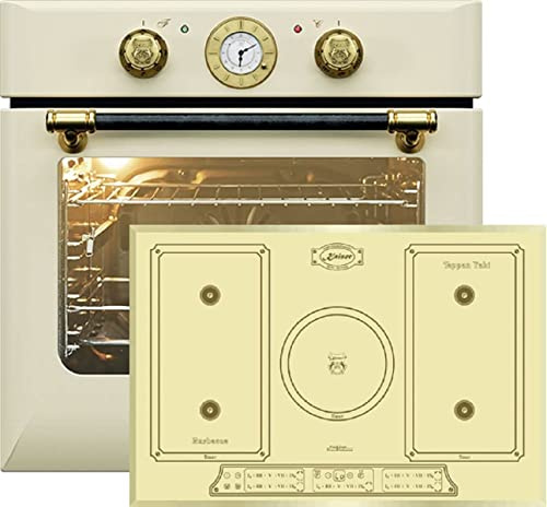 Kaiser set di cottura Autarkic forno da incasso EH 6432 ElfBE Eco+KCT 7797 ElfFI Em, Retro, Elettrico, Girarrosto, 10 funzioni + Piano cottura a induzione 77 cm, Free Zone, Power Booster