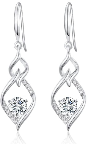 MASOP Ohrringe Silber 925/Gold Hängend AAA Zirkonia Hängeohrringe Lange Ohrhänger Vergoldet Hochzeit Schmuck für Damen Frauen Braut
