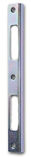 GRUNDMANN 11475 gâche d'angle argentée carrée pour portes intérieures, gâche avec languettes aveugles, ferrure de porte ÖNORM, acier galvanisé