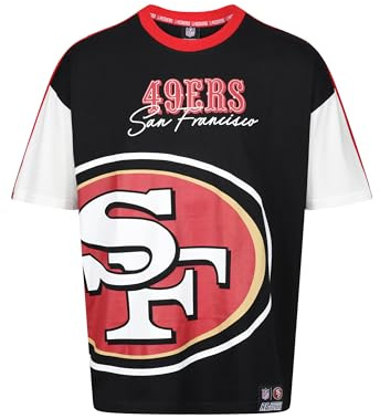 Recovered San Francisco 49ers Cut and Sew Schwarz Oversized NFL T-Shirt - 3XL