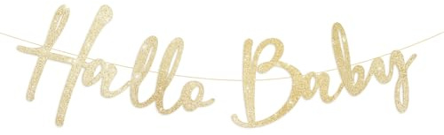 Hallo Baby Girlande zur Geburt Babyparty Hänge Deko für Baby Shower Geburtstag Taufe Babydusche Dekoration Banner Junge Mädchen Schwangerschaft Geschlecht Verraten Party Partyzubehör