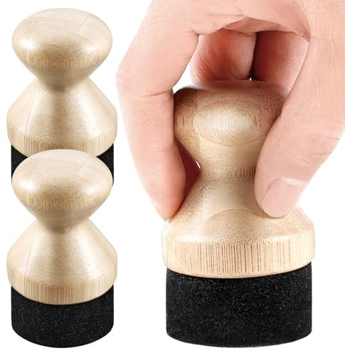 Foppla Lot de 3 applicateurs d'huile de cire avec poignée en bambou pour planche à découper - Applicateur d'huile portable facile à utiliser pour planche à découper, spatule en bois, huile minérale de