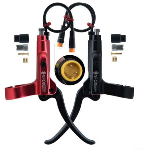 für Bremshebel + Gummimanschette + Ölnadel + Kupferhülse + Ölrohrbefestigungsschrauben-Set, hydraulischer Bremsgriff für E-Bike, für Bafang-Hall-Motor (schwarz rechts)