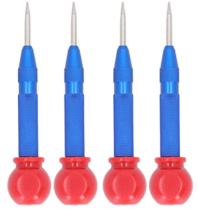 Baxnore Center Punch, Wear Resistant High Speed Steel Automatic Hole Punch, Automatic Center Punch, Center Punch Set for Steel Aluminum Wall Wood (Blue)