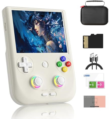 RG406V Retro Handheld Game Console with Carrying Bag, 5.48-inch IPS Touch Screen Unisoc T820 Android 13 Video Games Player for dults Kids Boys (4+128G)/No Games