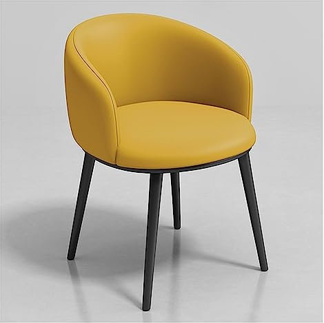 Moderne Armlehnstühle aus Kunstleder mit bequemem, gepolstertem Sitz und Metallbeinen, Gelb, für Esszimmer, Wohnzimmer, Lounge, Büro, Empfang, Restaurant