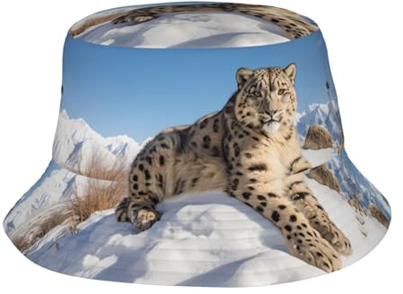 PHAYAH Cappelli da pescatore con motivo leopardato delle nevi cappelli da sole per uomini e donne adatti per la pesca protezione dei capelli