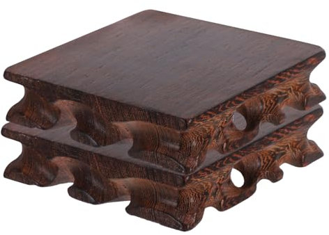 Cabilock 2pezzi Supporto in Legno Naturale Per Cupcake Base Espositiva Quadrata Supporto Per Fioriera Sgabello Per Piante Base Per Vetrina Per Casa e Ufficio