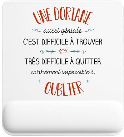 Planetee Tapis de Souris Une Doriane Aussi géniale | Accessoire Bureau Ergonomique - Idéal pour Anniversaire, Collègue, Secret Santa Noël, Fête des Pères et Fête des Mères