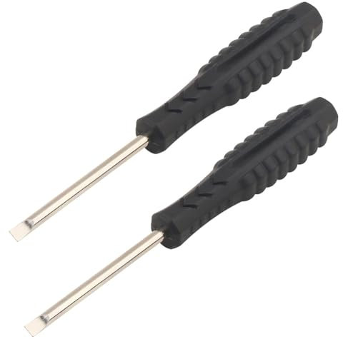 Lot de 2 tournevis magnétiques de précision à tête plate 3 mm x 50 mm avec poignée antidérapante pour petits appareils de réparation