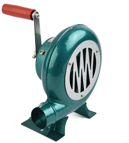 Ventilateur centrifuge manuel à manivelle 120 W avec plaque en acier, construction en fonte, ventilation basse pression pour barbecue (engrenage en fer)