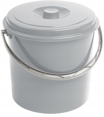 Curver bucket, with lid, comfortable handle, 12L, grey, 241750