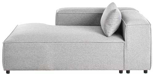 Beliani Modul Chaiselongue zum Sofa Stoff grau rechts mit Lehne Kissen Brande