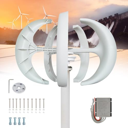 Kit de aerogenerador de Alta eficiencia de 10 000 W, 5 aspas para 12 V/24 V/48 V/72 V/110 V/220 V, con Controlador para Uso en Marinas, terrazas, autocaravanas y chalets.