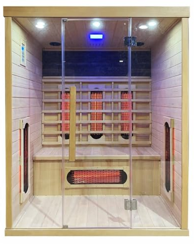 Bagno Italia Sauna infrarouge de 150 x 110 cm 4 places 6 irradiants Bluetooth et chromothérapie