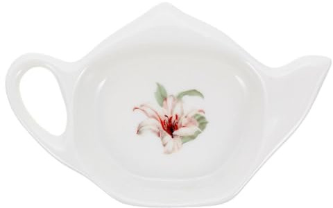 ELAYARD Porta Bolsitas de Té de Cerámica Forma de Tetera, Ligero Acabado Fino, Adecuado para Cocina y Estudio, Plato de Inmersión Vintage y Original