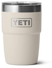 YETI Rambler 8 oz Insulated Coffee Mug with Lid - Stackable Double-Wall Vacuum Insulated Coffee Cup - DuraSip Ceramic Lining - Barista-Friendly Design - Stainless Steel - Dishwasher Safe, Cape Taupe