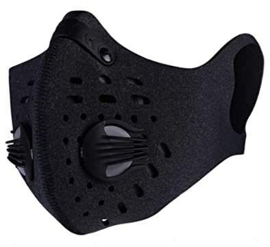 Maschera antipolvere al carbone attivo Maschera anti inquinamento Filtrazione PM2.5 Allergeni Gas di scarico Respirazione calda per Corsa Ciclismo Attività all'aperto Anti polvere Nero