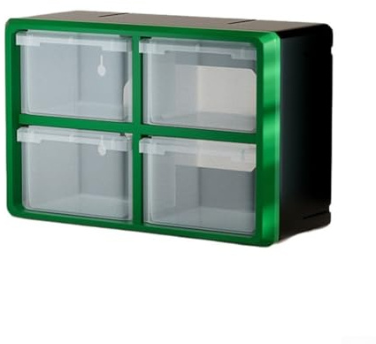 Besttoolifes Organisateur de tiroirs en plastique pour quincaillerie et composants électroniques | Boîte de rangement murale à outils avec tiroirs | Armoire de rangement d'atelier empilable (vert)